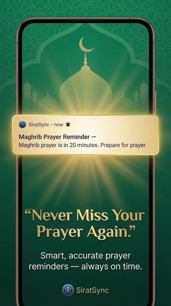 SiratSync Timely Prayer Alerts